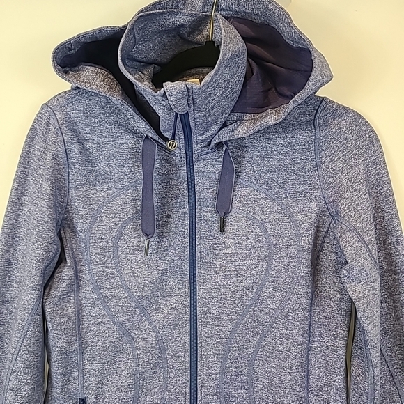 Lululemon Scuba Hoodie High Neck Jacket Purple/Blue Sz 6 - Picture 2 of 10